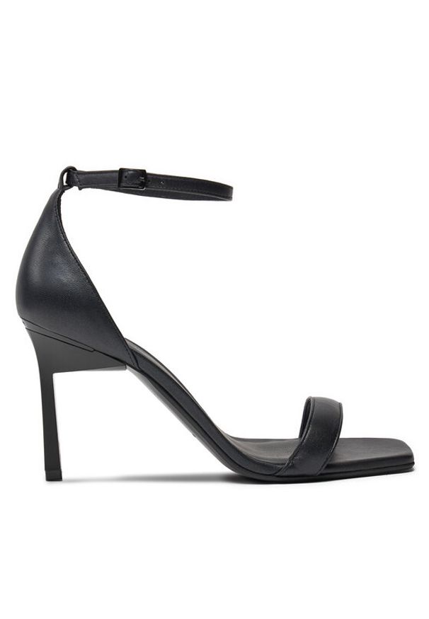 Calvin Klein Sandały Heel Sandal 90 Pearl Lth HW0HW02066 Czarny. Kolor: czarny. Materiał: skóra