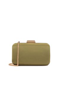 Kazar - Wieczorowa torebka z zielonej tkaniny. Kolor: zielony. Wzór: aplikacja. Materiał: zdobione. Styl: wizytowy. Rodzaj torebki: do ręki #1