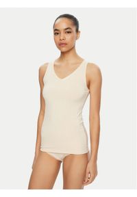 Triumph Top Sense Of Modal 10224796 Écru Slim Fit. Kolor: kremowy. Materiał: syntetyk #1