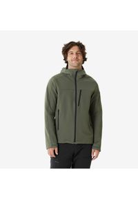 FORCLAZ - Kurtka Softshell trekkingowa męska Forclaz MT500. Kolor: czarny, brązowy, zielony, wielokolorowy. Materiał: softshell. Sport: turystyka piesza