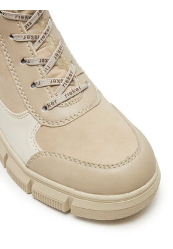 Rieker Trzewiki X3403-62 Beżowy. Kolor: beżowy. Materiał: materiał