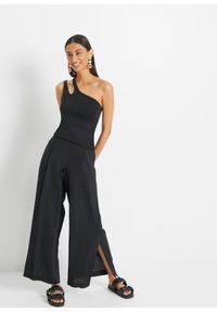 bonprix - Top cold-shoulder z bawełny organicznej. Kolor: czarny. Materiał: bawełna #3