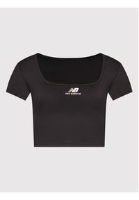 New Balance T-Shirt WT21502 Czarny Fitted Fit. Kolor: czarny. Materiał: syntetyk