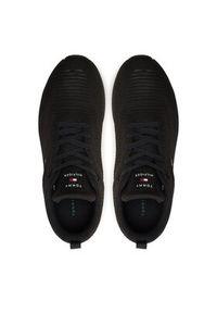 TOMMY HILFIGER - Tommy Hilfiger Sneakersy Corporate Knit Rib Runner FM0FM02838 Czarny. Kolor: czarny. Materiał: materiał #6