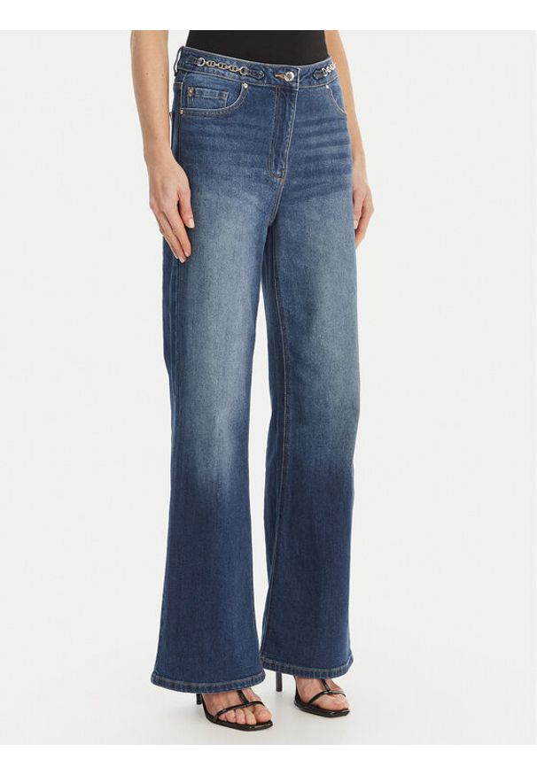 Morgan Jeansy 261-PIZET Niebieski Wide Leg. Kolor: niebieski