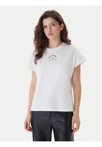 Karl Lagerfeld - KARL LAGERFELD T-Shirt B1W17032 Biały Relaxed Fit. Typ kołnierza: dekolt w karo. Kolor: biały. Materiał: bawełna #1