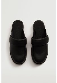 mango - Mango Klapki CAMA damskie kolor czarny. Nosek buta: okrągły. Kolor: czarny #6