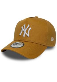 Czapka unisex New Era Yankees MLB League Essential Beige 9FORTY E-Frame 60771716 - żółta. Kolor: żółty. Materiał: bawełna, materiał. Wzór: haft. Styl: casual, elegancki, klasyczny #1
