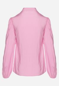 Born2be - Różowa Koszula w Stylu Retro ze Stójką i Koronkowymi Lamówkami Holora. Typ kołnierza: kołnierzyk stójkowy. Kolor: różowy. Materiał: koronka. Styl: retro #7