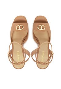 TwinSet - TWINSET Sandały 251TCP122 Brązowy. Kolor: brązowy. Materiał: skóra #3