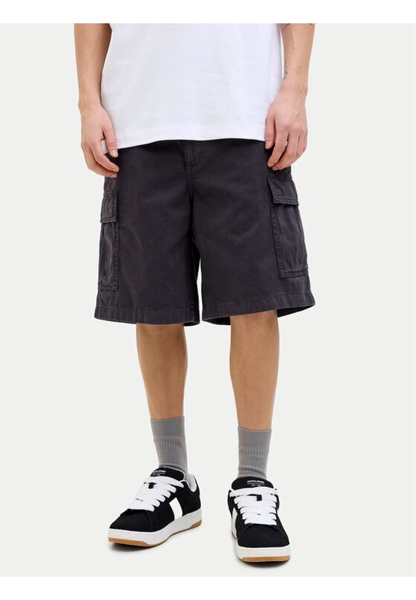 Jack & Jones - Jack&Jones Szorty materiałowe Karl 12269374 Czarny Loose Fit. Kolor: czarny. Materiał: bawełna