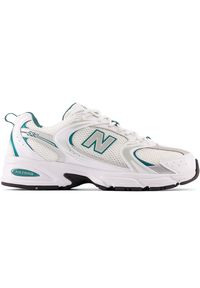 Buty unisex New Balance MR530AB – białe. Okazja: na co dzień. Kolor: biały. Materiał: tworzywo sztuczne. Szerokość cholewki: normalna. Sezon: lato