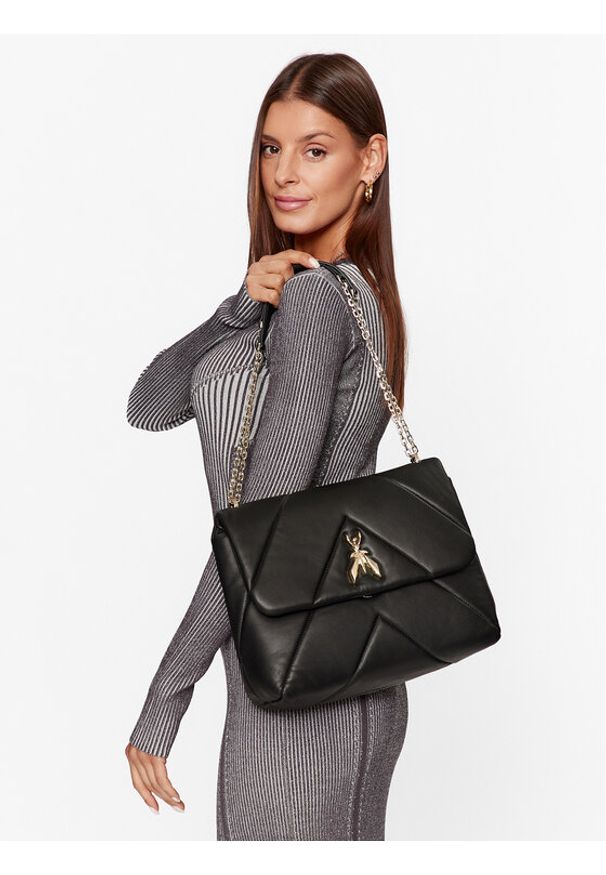 Patrizia Pepe Torebka CBA302/L006 Czarny. Kolor: czarny. Materiał: skórzane