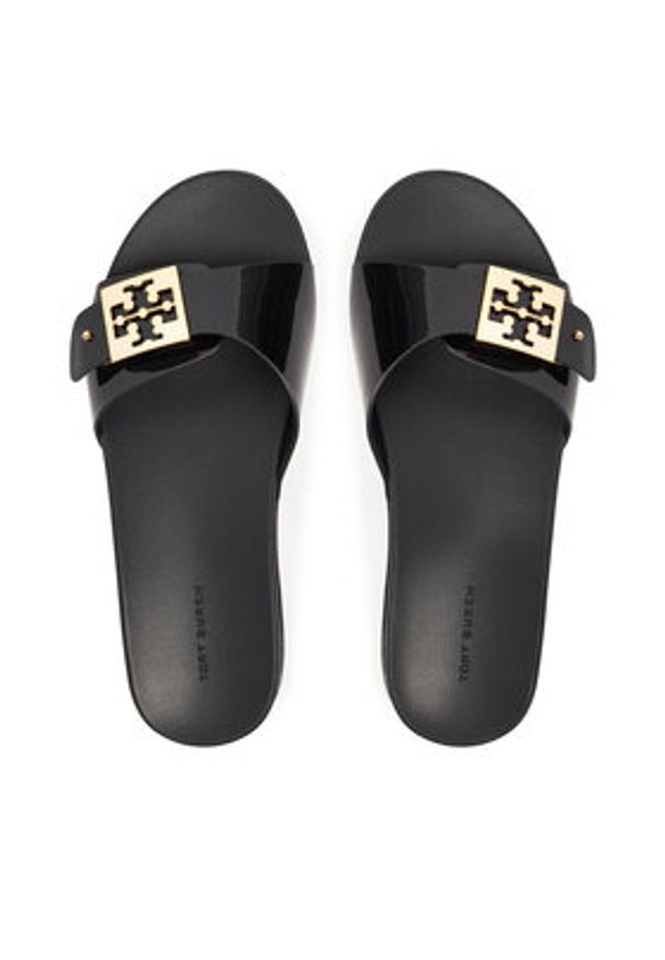 Tory Burch Klapki Buckle Slide 157872 Czarny. Kolor: czarny. Materiał: skóra