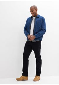 bonprix - Spodnie regular fit z bawełnianego diagonalu, straight. Kolor: czarny. Materiał: bawełna. Styl: klasyczny #2