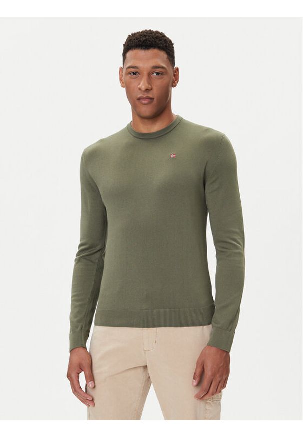 Napapijri Sweter Droz NP0A4I2G Zielony Regular Fit. Kolor: zielony. Materiał: bawełna