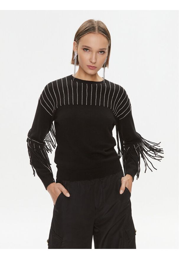Pinko Sweter Libellula 102082 A19L Czarny Regular Fit. Kolor: czarny. Materiał: syntetyk