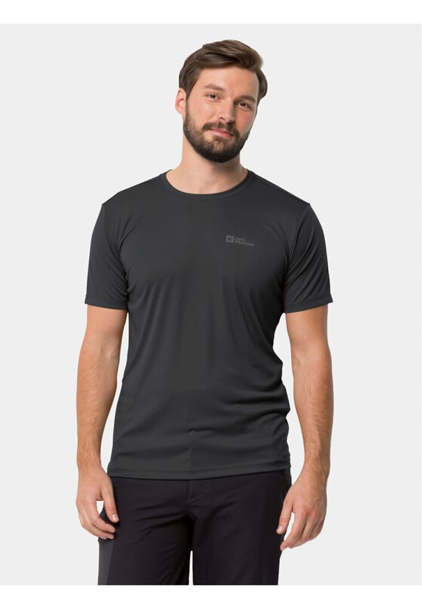 Jack Wolfskin Koszulka techniczna Tech 1807072 Czarny Regular Fit. Kolor: czarny. Materiał: syntetyk