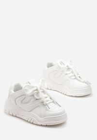 Renee - Białe Sneakersy na Platformie z Grubymi Sznurówkami Imyria. Kolor: biały. Obcas: na platformie #4
