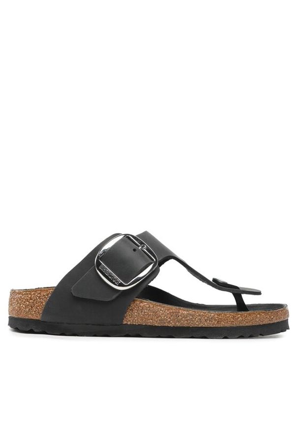 Birkenstock Japonki Gizeh Big Buckle 1023337 Czarny. Kolor: czarny. Materiał: nubuk, skóra