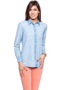 Wrangler - KOSZULA JEANSOWA DAMSKA WRANGLER L/S BOYFRIEND SHIRT LIGHT INDIGO W5217O62E. Okazja: na co dzień. Materiał: jeans. Styl: casual