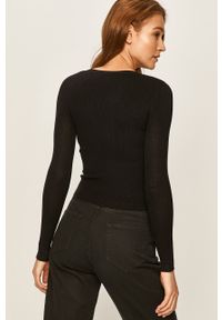 ANSWEAR - Answear - Sweter. Kolor: czarny. Materiał: wiskoza, dzianina, poliamid. Wzór: gładki #2
