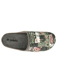 Inblu Befado obuwie damskie 155D208 szare. Okazja: do domu. Kolor: szary. Materiał: materiał, tkanina. Wzór: aplikacja. Sezon: jesień #3