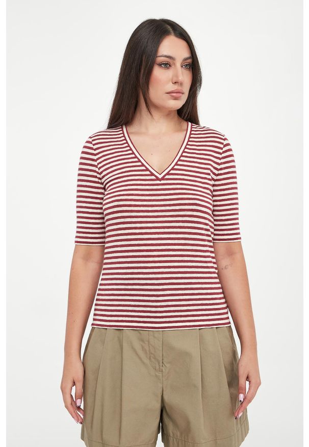 Weekend Max Mara - T-shirt damski lniany Opzione WEEKEND MAX MARA. Materiał: len