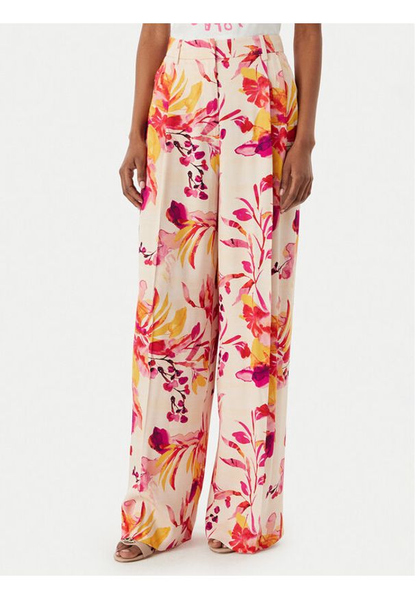 LOLA CASADEMUNT Spodnie materiałowe MS2614027 Kolorowy Wide Leg. Materiał: wiskoza. Wzór: kolorowy