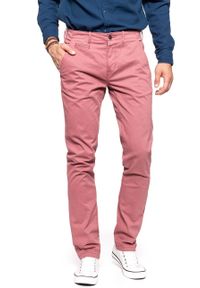 Wrangler - WRANGLER SPODNIE MĘSKIE CHINO W14LP847X SPODNIE CHINOS. Kolor: czerwony. Materiał: jeans. Wzór: jednolity. Styl: elegancki, klasyczny #1