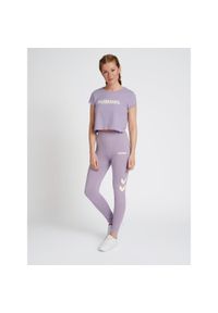 Damska koszulka crop top Hummel Legacy. Kolor: różowy, wielokolorowy, fioletowy