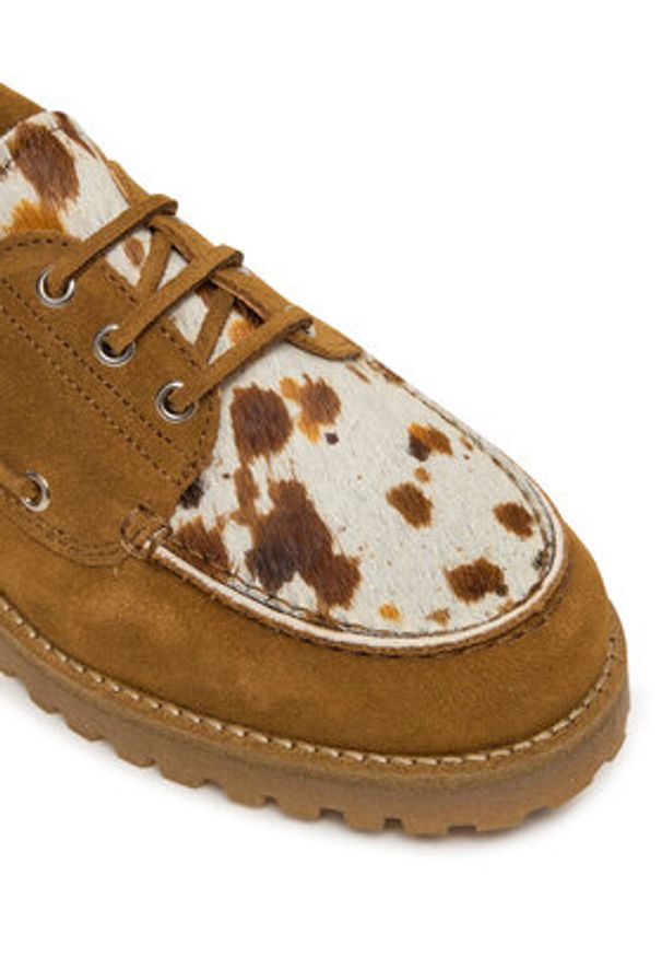 Replay - REPLAY Półbuty GWLA7.000.C0002L Brązowy. Kolor: brązowy. Materiał: skóra