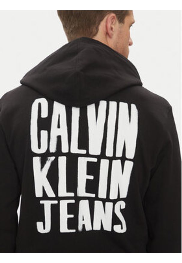 Calvin Klein Jeans Bluza Painted J30J327526 Czarny Regular Fit. Kolor: czarny. Materiał: bawełna