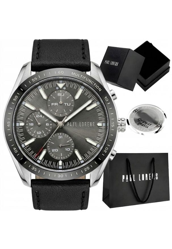 Zegarek Paul Lorens Zegarek męski TARSO skórzany Miyota. Materiał: skóra