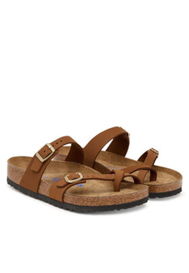 Birkenstock Japonki Mayari Sfb 1032243 Brązowy jasny. Kolor: brązowy. Materiał: nubuk, skóra