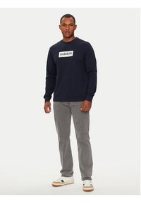Napapijri Longsleeve S-Box Logo NP0A4I3M Granatowy Regular Fit. Kolor: niebieski. Materiał: bawełna. Długość rękawa: długi rękaw #2