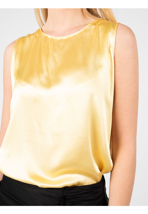 Pinko Top "Orazi 3" | 1U127G A0DF | Kobieta | Żółty. Okazja: na co dzień, na spotkanie biznesowe. Kolor: żółty. Materiał: acetat, jedwab. Styl: biznesowy, klasyczny, casual