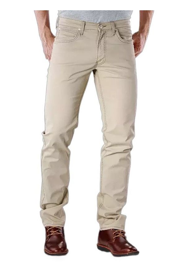 Lee - LEE DAREN ZIP FLY MĘSKIE SPODNIE MATERIAŁOWE BEIGE L707SC76. Materiał: materiał