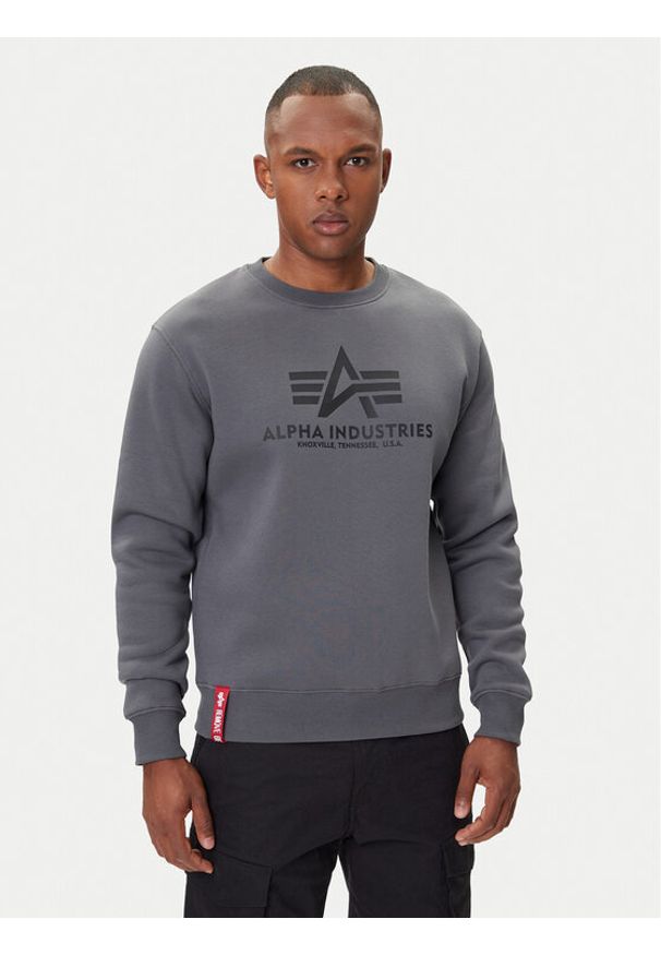 Alpha Industries Bluza Basic 178302 Szary Regular Fit. Kolor: szary. Materiał: bawełna