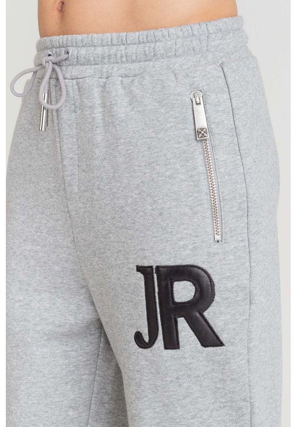 Czarne spodnie dresowe John Richmond w kolorowe wzory