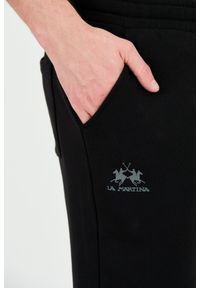 La Martina - LA MARTINA Czarne męskie spodenki, Rozmiar XL. Kolor: czarny. Materiał: bawełna