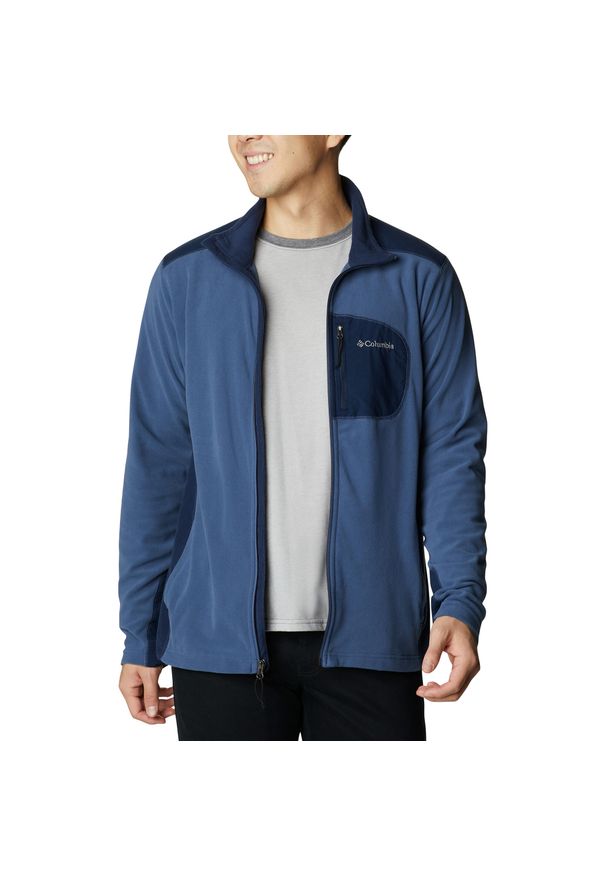 columbia - Bluza trekkingowa męska Columbia Klamath Range Full Zip. Kolor: niebieski. Materiał: polar