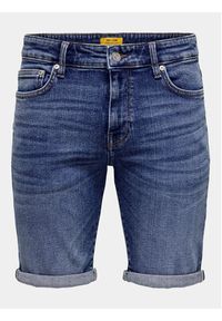 Only & Sons Szorty jeansowe Ply 22028773 Niebieski Slim Fit. Kolor: niebieski. Materiał: bawełna