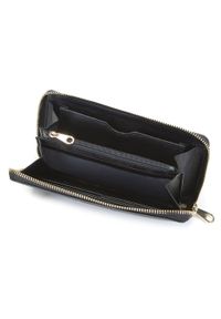 Wittchen - Damski portfel skórzany z łańcuszkiem. Kolor: czarny. Materiał: skóra. Wzór: aplikacja #4