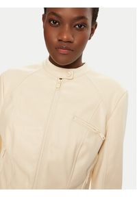 Guess Kurtka skórzana W4YL04 WE480 Écru Regular Fit. Materiał: skóra #4