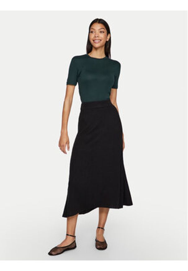 Vila Spódnica midi Olina 14098891 Czarny Regular Fit. Kolor: czarny. Materiał: syntetyk