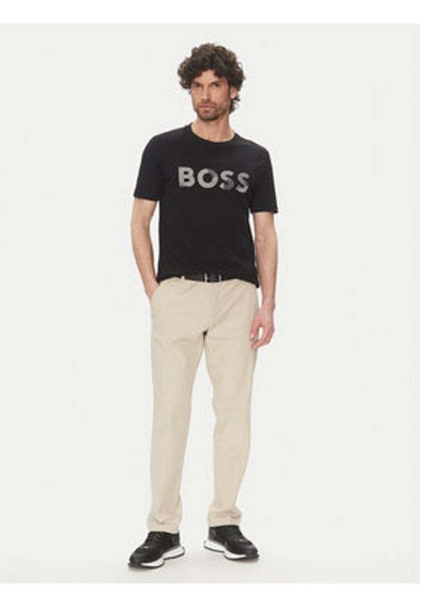 BOSS T-Shirt Glamping 50537834 Czarny Regular Fit. Kolor: czarny. Materiał: bawełna