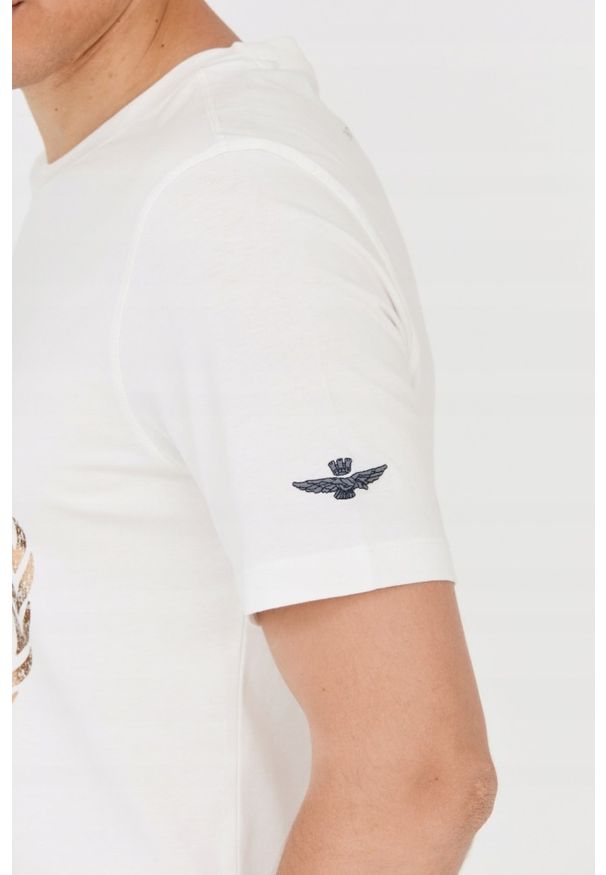 Aeronautica Militare - AERONAUTICA MILITARE Biały bawełniany t-shirt męski, Rozmiar XXL. Kolor: biały. Materiał: bawełna. Długość rękawa: krótki rękaw. Długość: krótkie