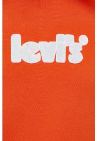 Levi's® - Levi's Bluza damska kolor pomarańczowy z kapturem z aplikacją. Okazja: na spotkanie biznesowe. Typ kołnierza: kaptur. Kolor: pomarańczowy. Wzór: aplikacja. Styl: biznesowy #6