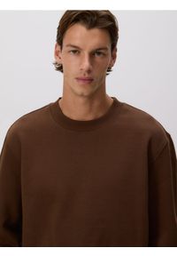 Reserved - Gładka bluza z bawełną - brązowy. Kolor: brązowy. Materiał: bawełna. Wzór: gładki #1